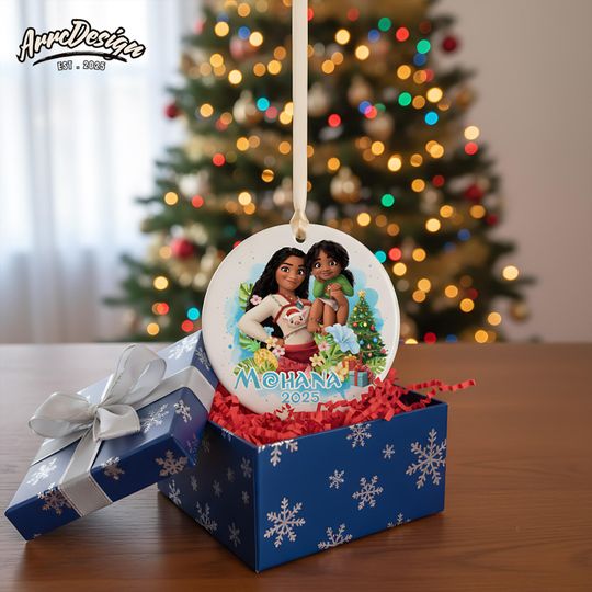 Personalized Moana and Simea Ornament: Ceramic 2025 Holiday Keepsake