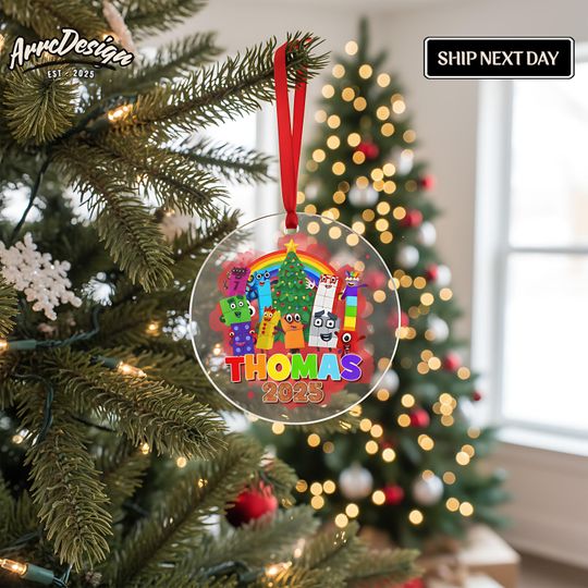 Personalized Numberblocks Christmas Ornament: Custom Acrylic Holiday Decor