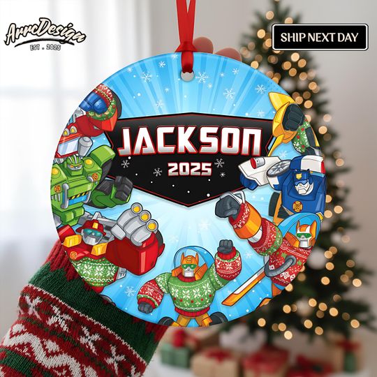 Personalized Transformers Rescue Bots Christmas Ornament
