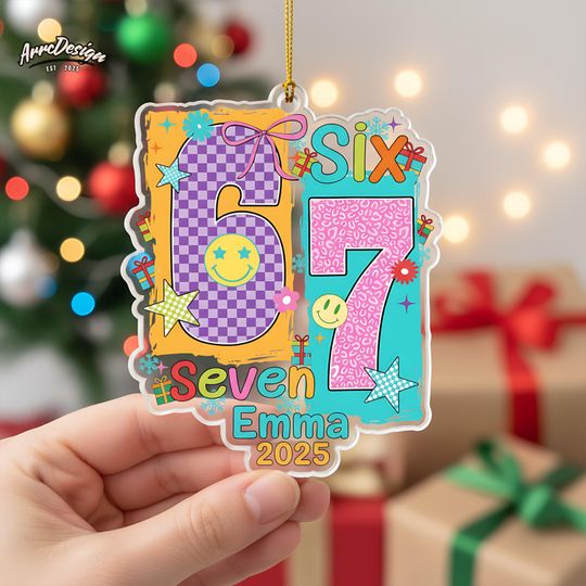 Personalized Retro 67 Sharp Acrylic Ornament: Custom Holiday Decoration