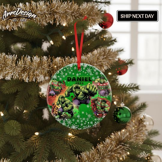 Personalized Hulk Christmas Ornament: Custom Superhero Gift