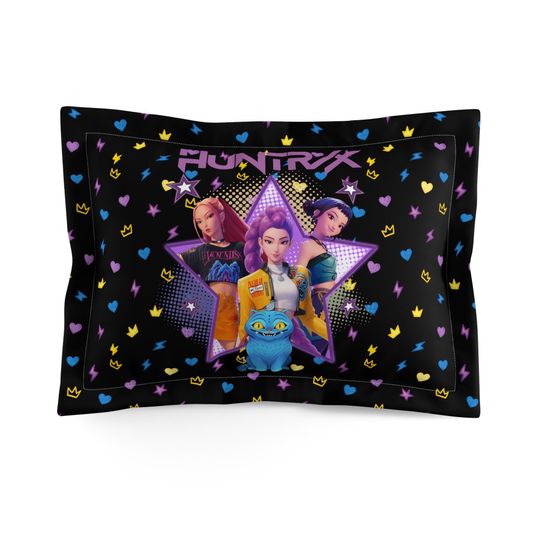 Huntrix K-Pop Demon Hunters Microfiber Body Pillowcase Black Anime Style