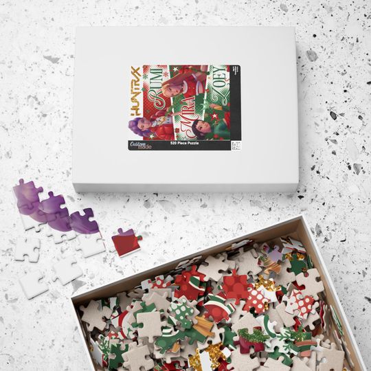 Huntrix K-Pop Demon Hunters Christmas Jigsaw Puzzle with Rumi, Mira, Zoey