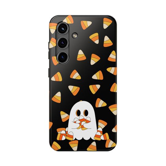 Halloween Ghost Phone Case: Candy Corn Design, Tough Protection