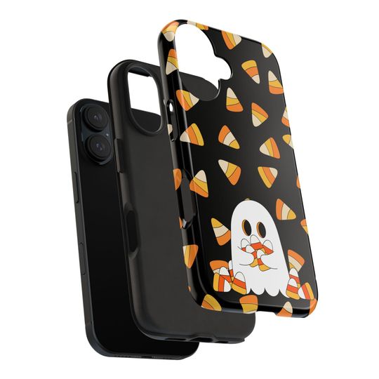Halloween Ghost Phone Case: Candy Corn Design, Tough Protection