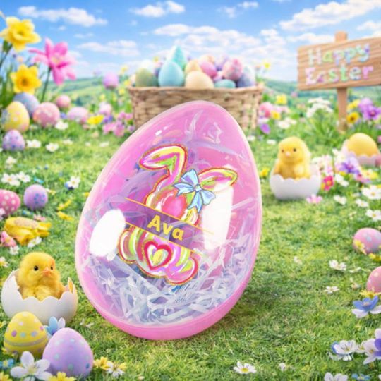 Personalized Jumbo Easter Eggs: Custom Large Easter Egg, Basket Stuffers, Fillable Easter eggs, Kids Easter Eggs