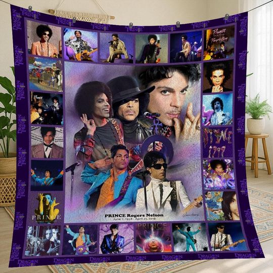 Prince Purple Vintage Fleece Blanket, Christmas Gift