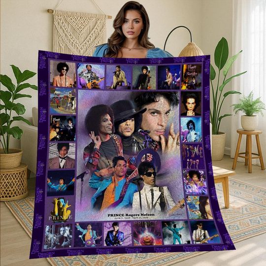 Prince Purple Vintage Fleece Blanket, Christmas Gift