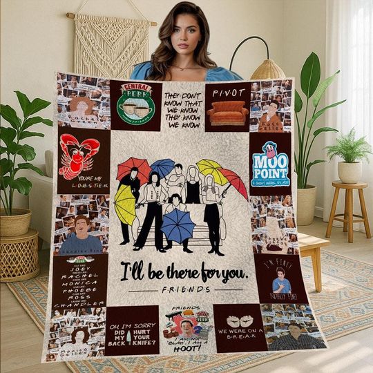 Friends TV Show Vintage Fleece Blanket