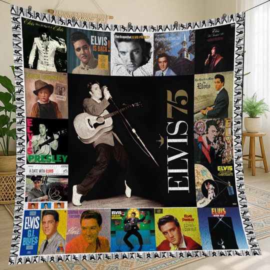 Elvis Presley Fleece Blanket for Christmas Gift