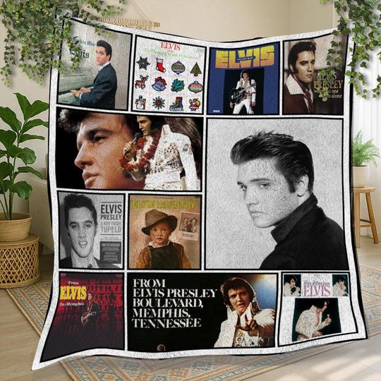 Elvis Presley Vintage Fleece Blanket for Christmas Gift
