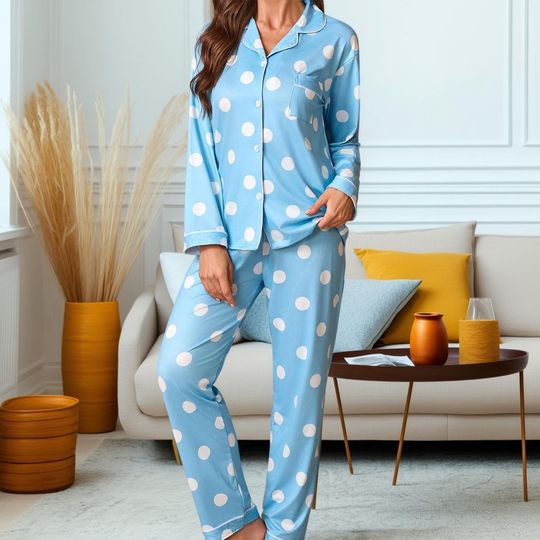 Women's Red Polka Dot Pajama Set