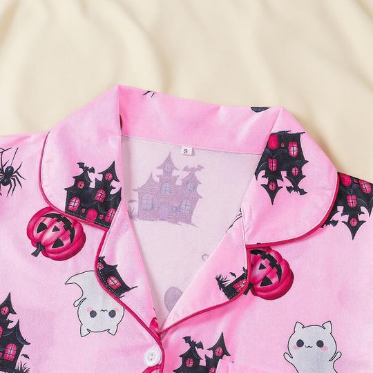 Halloween Ghost & Pumpkin Sleepwear Set for Women
