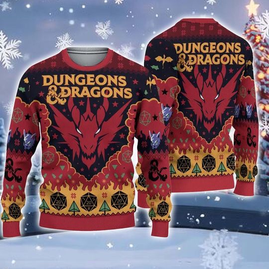 Knitted Dragon Ugly Christmas Sweater