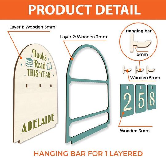 Sleeping Cat on Book Reading Book Tracker  Personalized Wooden Book Counter Shelf for Cozy Library Decor