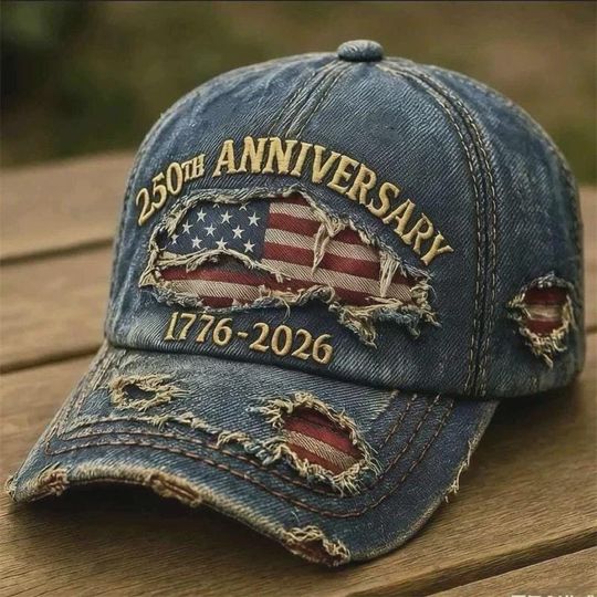250th US Anniversary Denim Hat 17762026 Simulation print Patriotic Baseball Cap