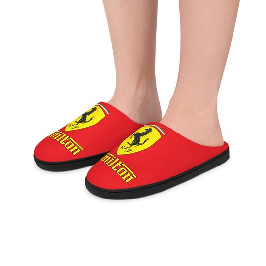 Lewis Hamilton Badge Slippers | Red Indoor Slippers