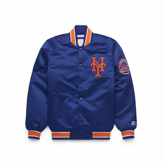 New York Team Metss Baseball Jacket, Major League Baseball Fan Jacket