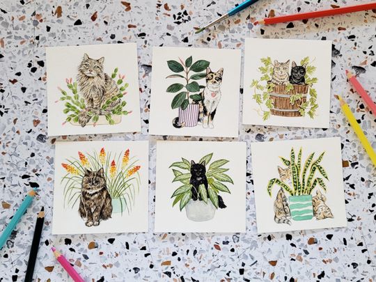 2026 Tiny Cats and Plants Vertical Desk Calendar
