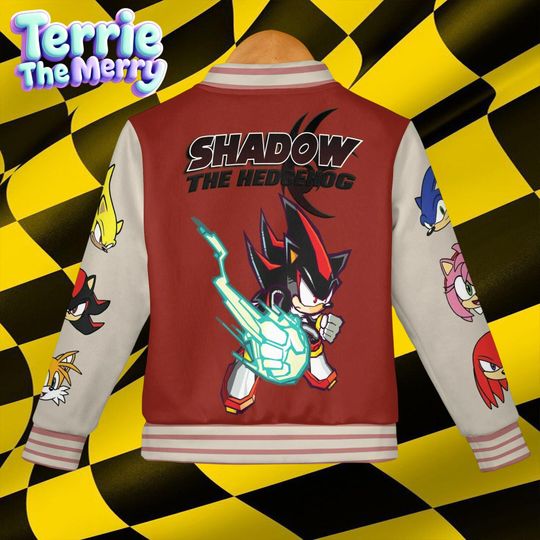 Shadow The Hedgehog Baseball Jacket, Kids & Youth Varsity Jacket