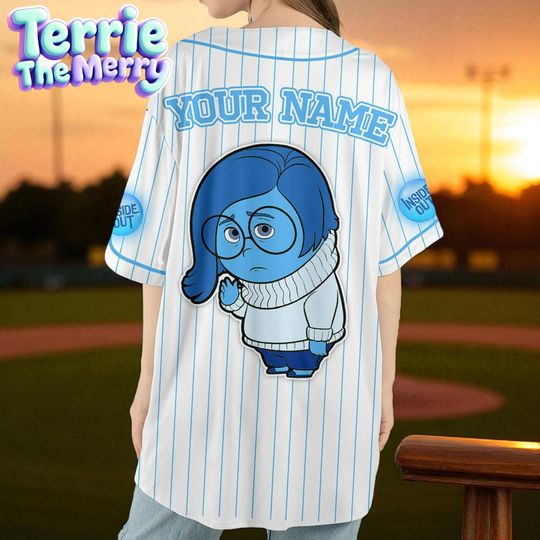 Inside Out 2 Sadness Custom Baseball Jersey, Disney Baseball Jersey
