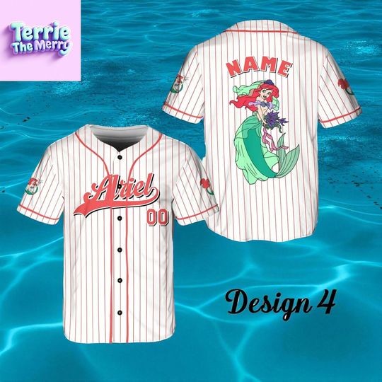 Custom Mermaid Baseball Jersey  Personalized Name & Number Family Matching Outfit