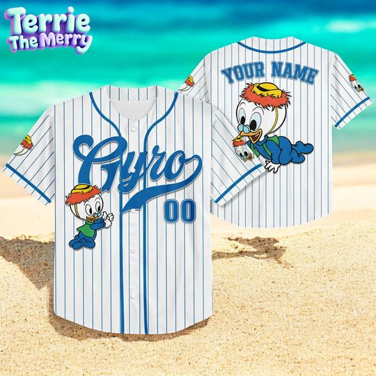 Personalized Baby Gyro Gearloose Baseball Jersey, Custom DuckTales Shirt
