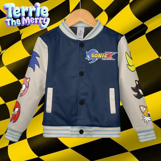 Sonic The Hedgehog Baseball Jacket, Kids & Youth Varsity Jacket