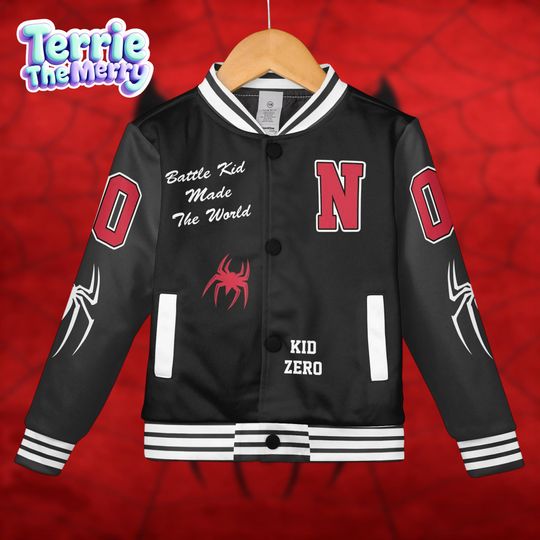 Custom Spiderman Lover Varsity Jacket, Kids and Youth Baseball Jacket