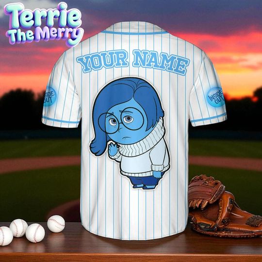 Inside Out 2 Sadness Custom Baseball Jersey, Disney Baseball Jersey
