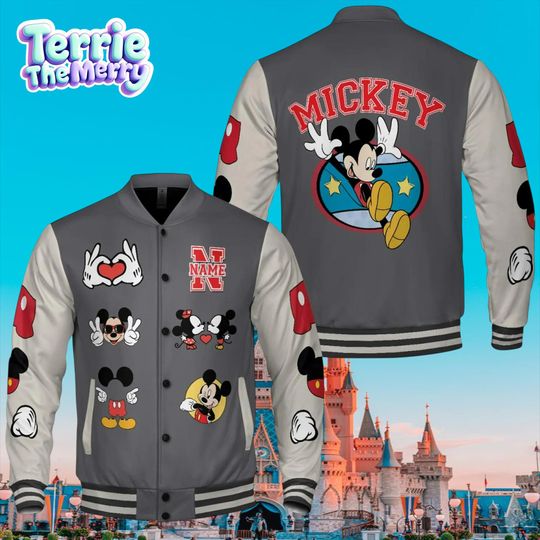 Mickey Mouse Varsity Jacket, Personalized Disney Baseball Jacket