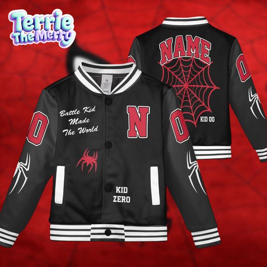 Custom Spiderman Lover Varsity Jacket, Kids and Youth Baseball Jacket