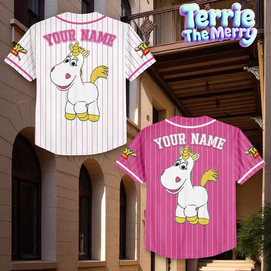 Custom Buttercup Baseball Jersey, Personalized Unicorn Jersey