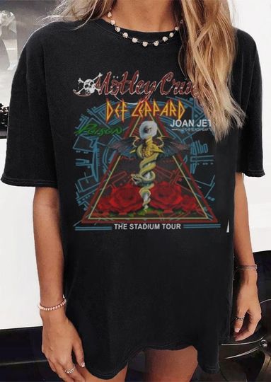 Def Leppard 2022 Stadium Tour Shirt, The Stadium Tour Motley Crue Def Leppard Poison Joan Jett and the Blackhearts Shirt