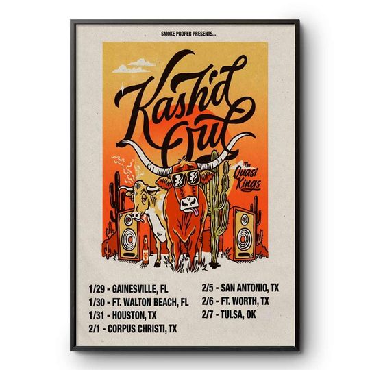 Kashd Out Texas Florida Tour 2026 Vertical Poster