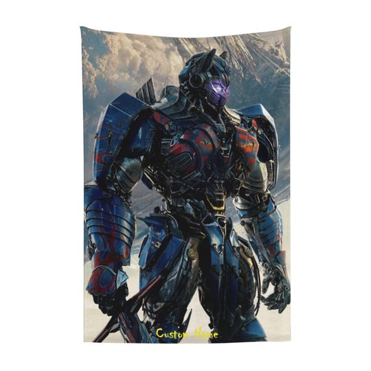 Personalized Transformers Fleece Blanket with Name for Kids, Custom Birthday Gift