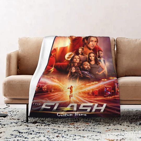 Personalized The Flash Blanket, Cute Blanket with Name, Gift for Kids, Birthday Gift