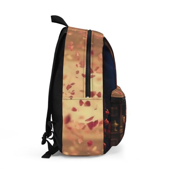 Belle and Beast Illustration Backpack, Fairytale Rose Romance