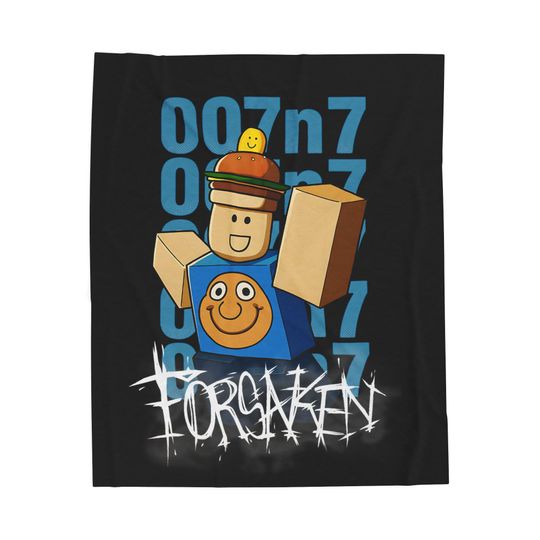 007n7 Inspired Fleecy Plush Blanket – Roblox Game, Gift for Gamers, Room Decor for Winter
