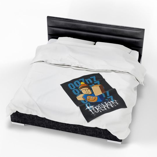 007n7 Inspired Fleecy Plush Blanket – Roblox Game, Gift for Gamers, Room Decor for Winter