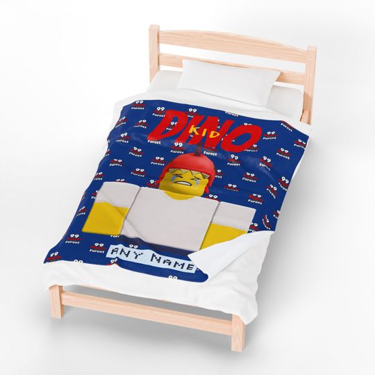 Dino Kid Inspired 99 Nights in the Forest Blanket for Children, Personalized Bedroom Gift