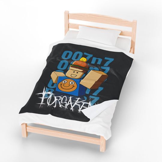 007n7 Inspired Fleecy Plush Blanket – Roblox Game, Gift for Gamers, Room Decor for Winter