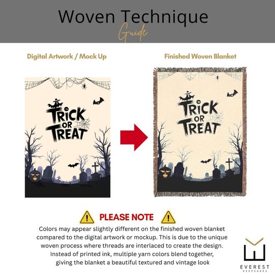 Halloween Woven Blanket: Spooky Graveyard Trick or Treat Throw