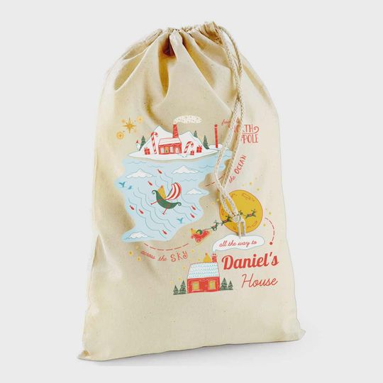 Personalised Santa Sack Tracker Gift Bag