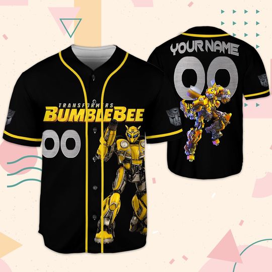 Custom Transformers Bumblebee Baseball Jersey, Gamer Birthday Costume