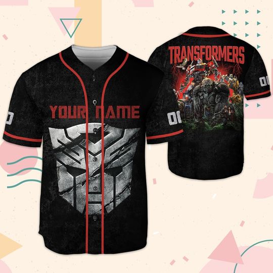 Custom Transformers Baseball Jersey, Autobots Movie Shirt