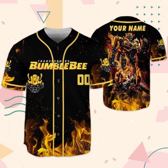 Custom Transformers Bumblebee Baseball Jersey, amer Outfit