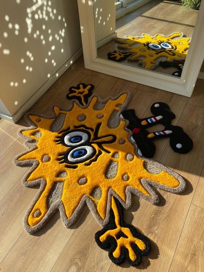 SpongeBob SquarePants Splat Tufted Rug Cartoon Character Carpet
