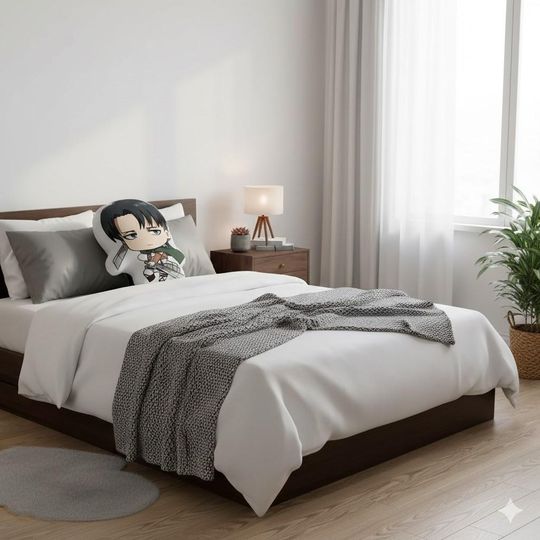 Levi Ackerman Pillow, AO Titan Anime Cushio, Levi Chibi Pillow