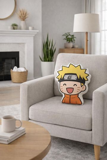 Smiling Ninja Anime Style Printed Pillow